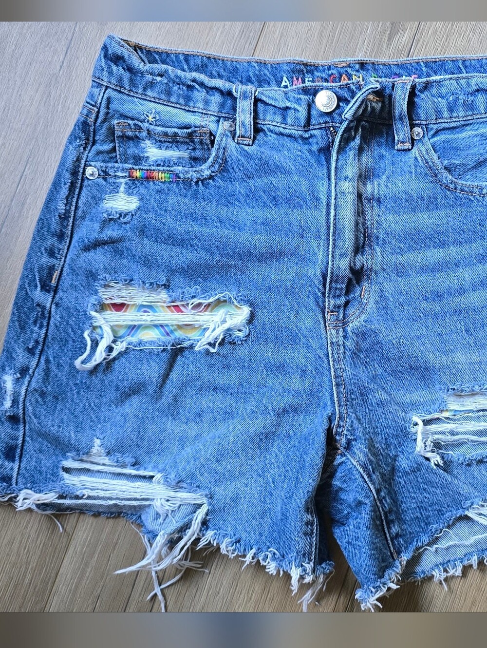 American Eagle PRIDE Distressed Denim Shorts
